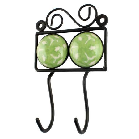 Lime Green Ceramic Tile Hook